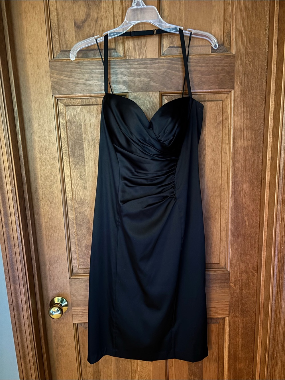 Kenneth Cole New York Black Midi Spaghetti-Strap Dress